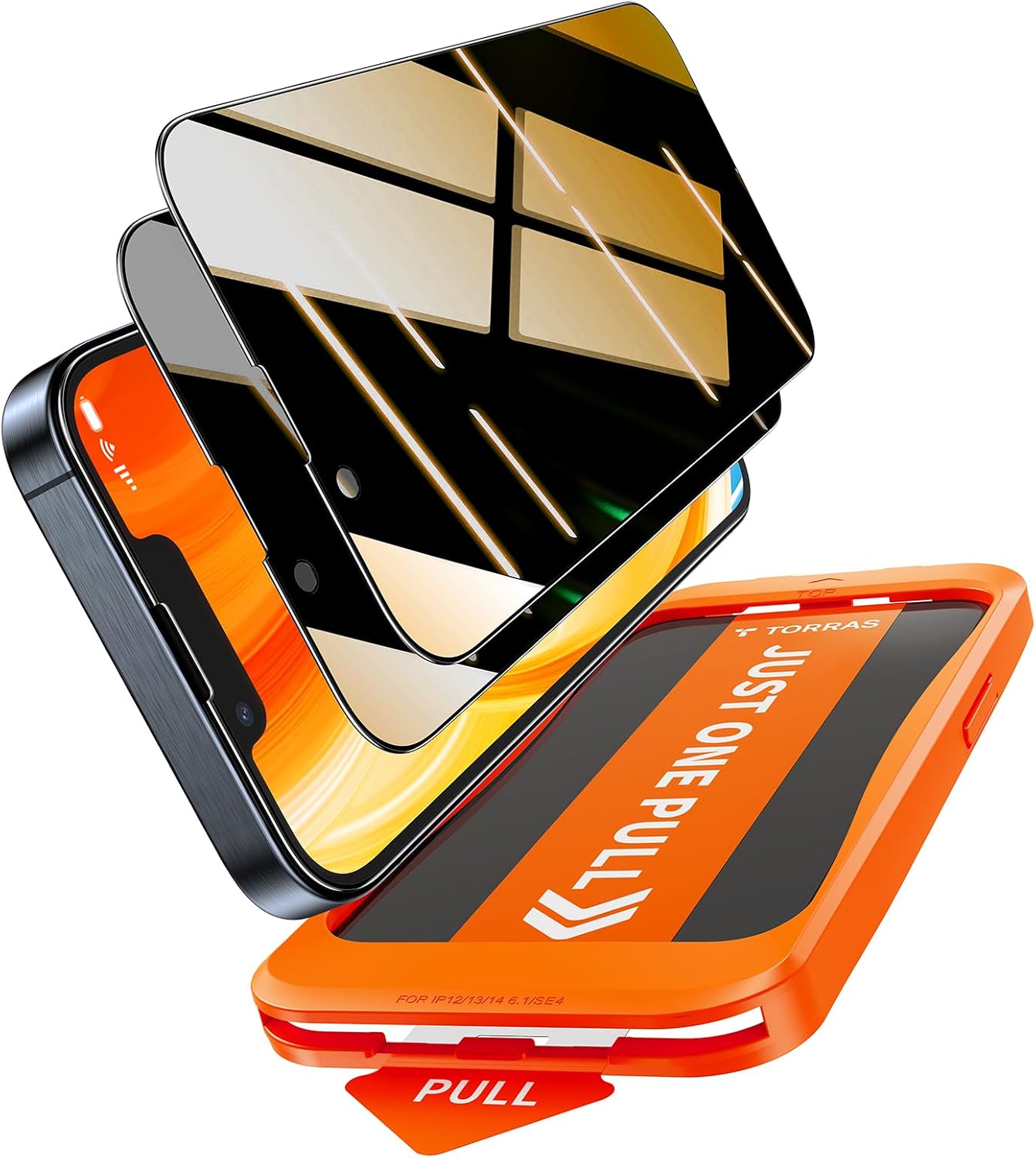 TORRAS Military-Grade 9H＋Shatterproof for iPhone 17e/16e/13/13pro/14 Privacy Screen Protector [ 3 Year Durable Unbreakable] Tempered Glass Bubble Free,2 Packs