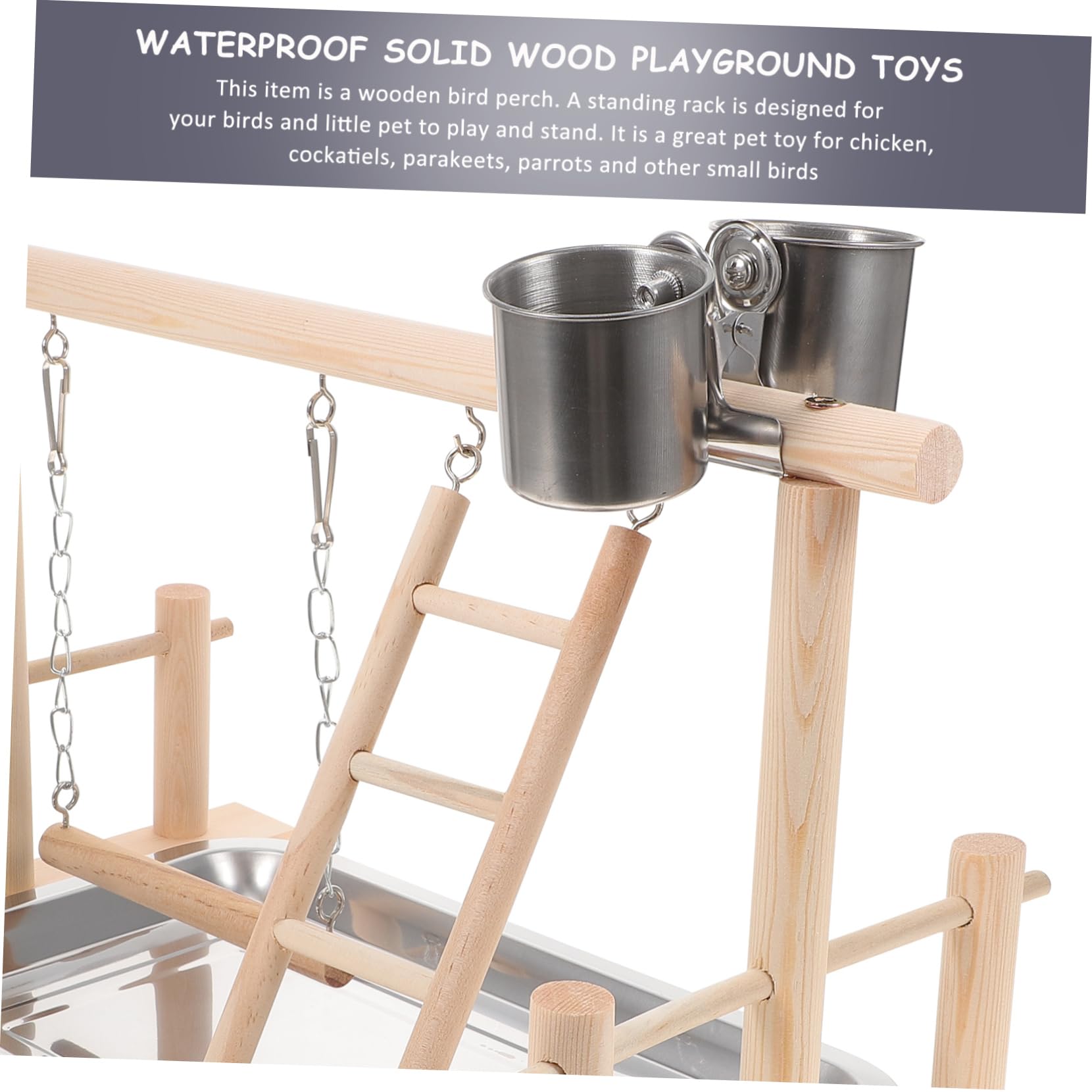 Sosoport 1set Stand Da Gioco Per Uccelli Legno Palestra Per Pappagalli Esercizio e Divertimento Per Parrocchetti Cocker Spaniel e Altri Uccelli Facile Da Pulire e Naturale Attività