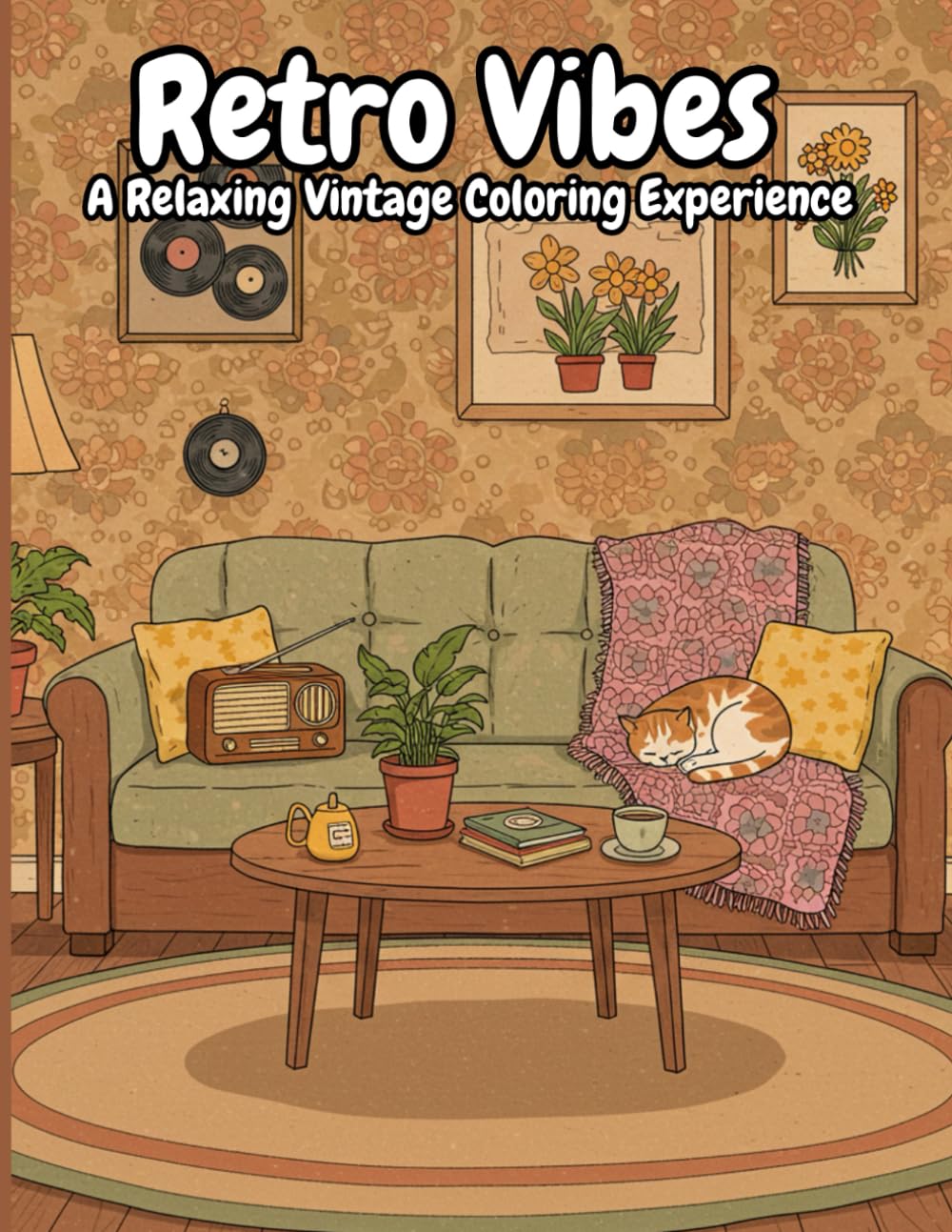 Retro Vibes: Colorful Nostalgia - Adult Coloring Book in Retro Style