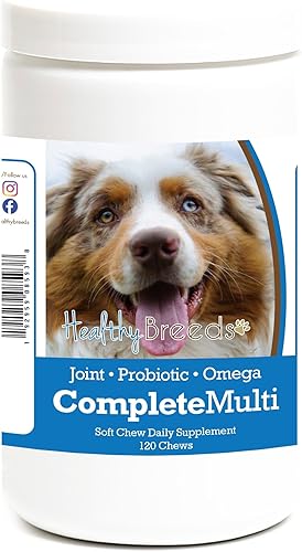 Healthy Breeds Pastor australiano todo en uno multivitamínico suave masticable 120 unidades