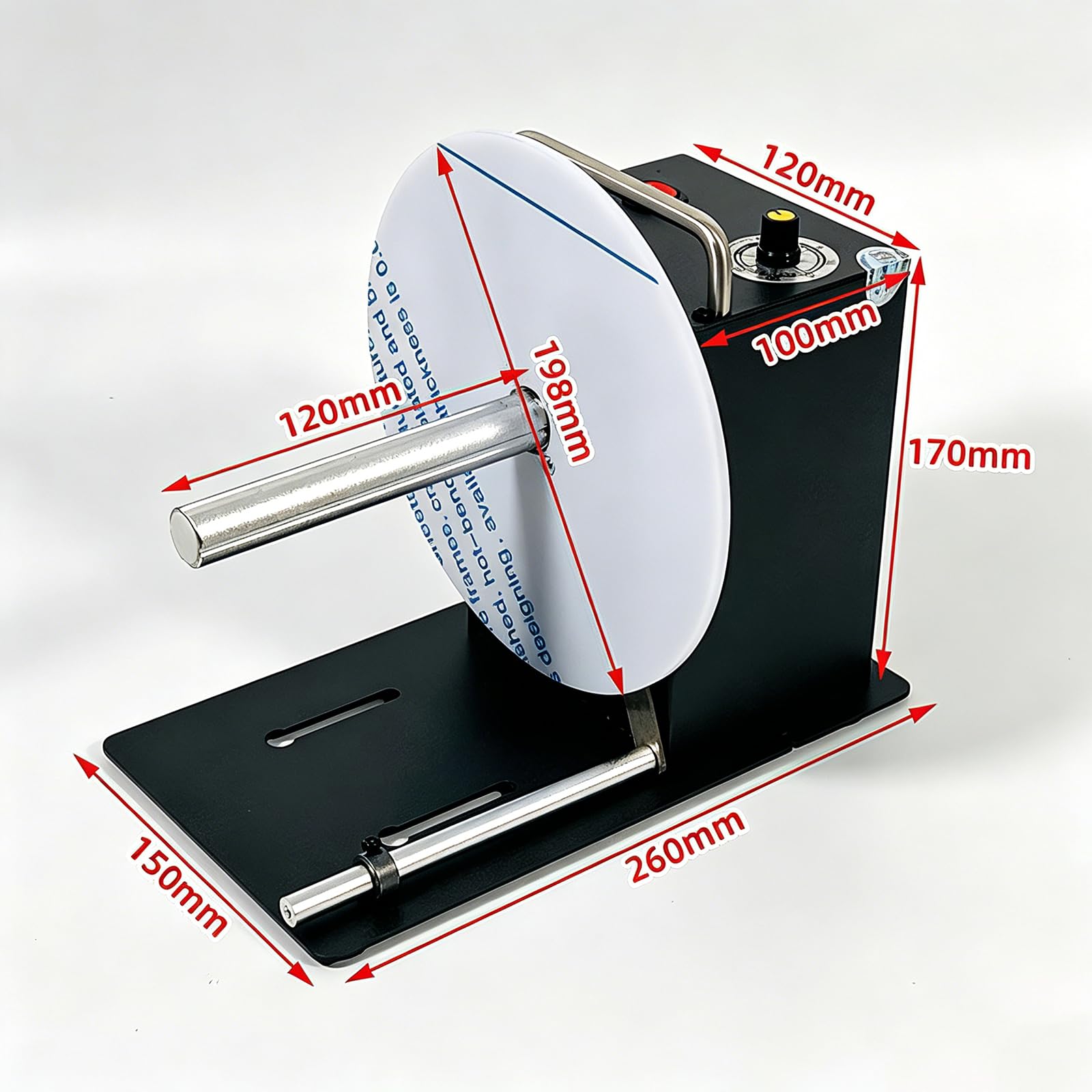 Macchina riavvolgitrice automatica for etichette, riavvolgitore for etichette a velocità regolabile, con supporto for anima da 1"/1,5"/3", larghezza massima etichetta 4,72"/diametro 7,87"
