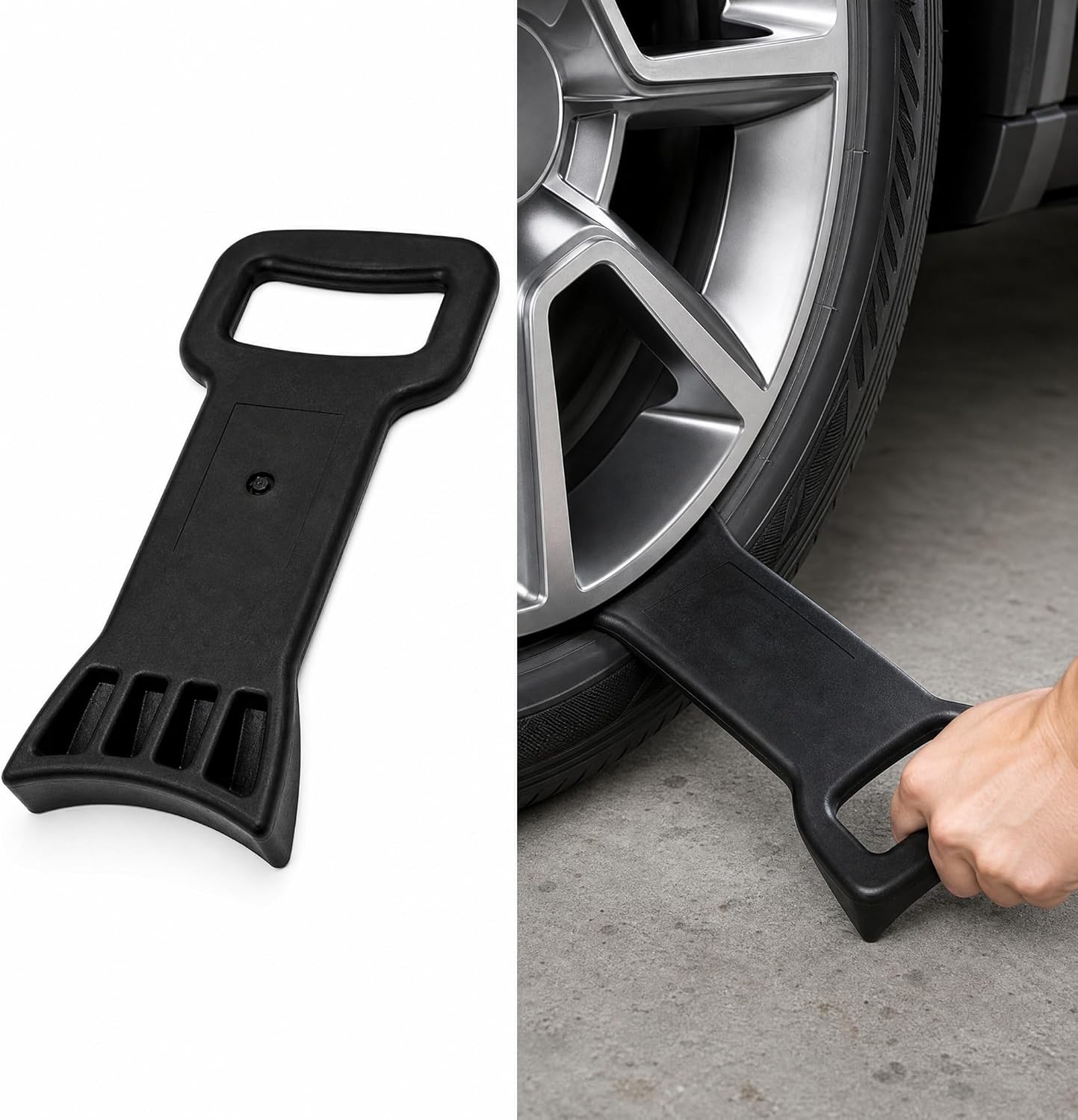 1 PC Tire Bead Clamp, Bead Press Tool for Tire Changing, Run-flat Tire Bead Breaker, 5.7 x 11.4 Inches Tire Mounting and Demounting Tool, Universal for Most Cars, Trucks, SUVs (Black)
