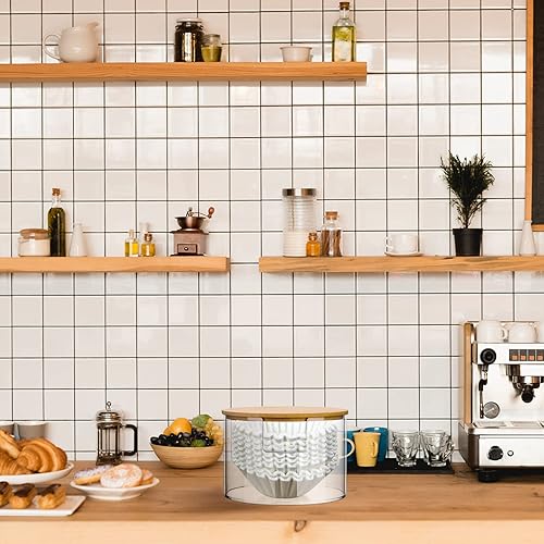 Miniatura 6 de Soporte de filtro de café reutilizable transparente para filtro de café con tapa de bambú, accesorios de barra de café acrílica, elegante