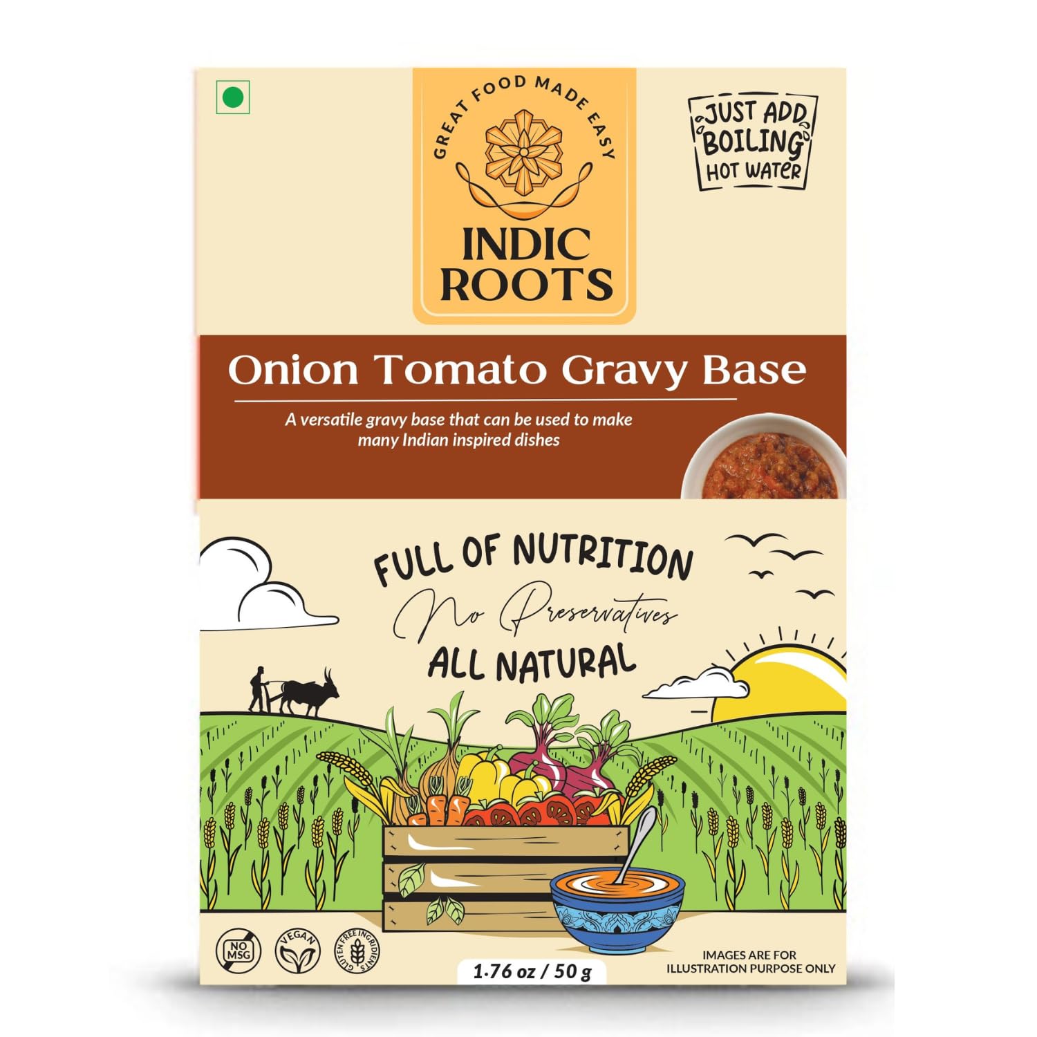 Organic Roots Tomato Onion Gravy | Ready to Cook Gravy Paste | Instant Food Mix | No MSG | No Preservatives | Indian & Mughlai Delicacies (Pack of 1)-image-43