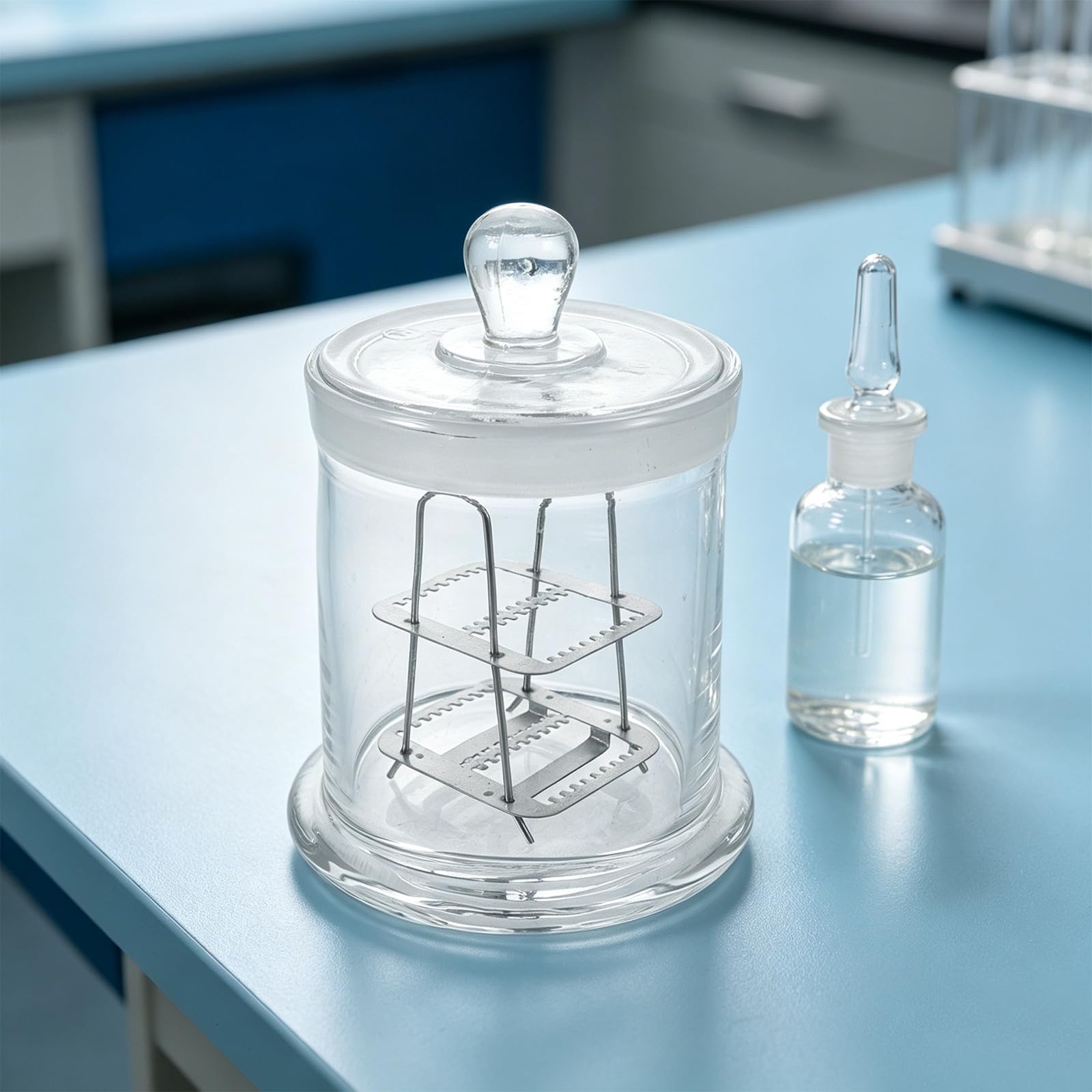 Soporte para Portaobjetos de Vidrio con Capacidad para 26 Láminas, Diseño Seguro con Bordes Redondeados y Resistencia Química Adecuado para Laboratorios Escolares