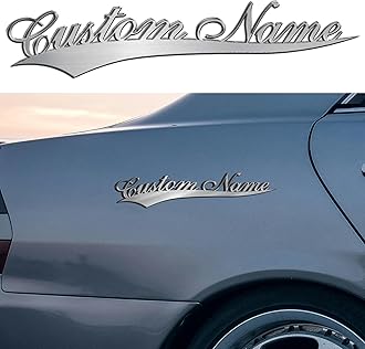 GMDLSK Custom Emblem 3D with Personalized Name, Custom Automotive Metal Letters Emblem, Personalized 3D Chrome Metal Stickers Strong Adhesive Decals Car Truck Boats Gifts