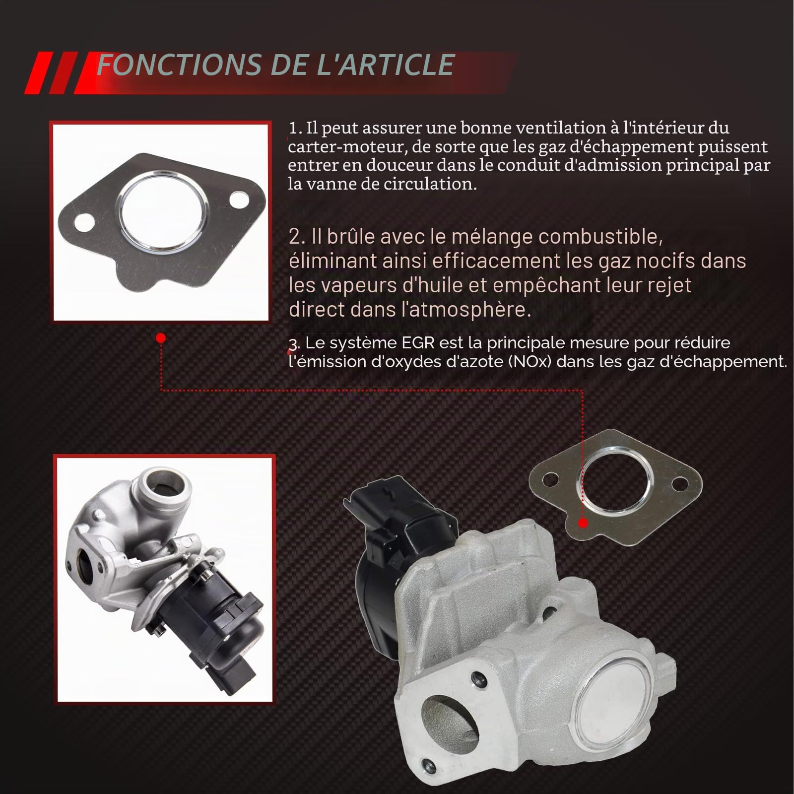 Vanne AGR de rechange pour C-R BERLING-O B9 C3 C4 C5 FIESTA V FOCUS PEU-GEOT 206 307 308 5008 PA-RTNER 1.6 HDi Accessoire de voiture # 1618.59 1618.NR 96493587800800 Référence : 9660. 276280