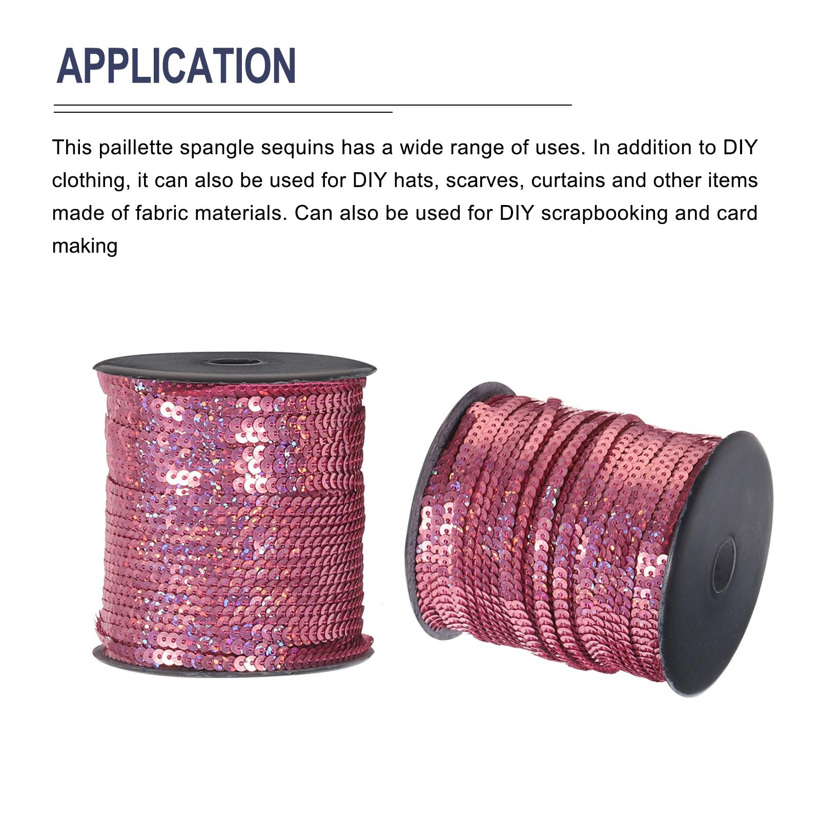 200 Yards Plat Paillettes Bande 4mm Laser Tissu Garniture Pour