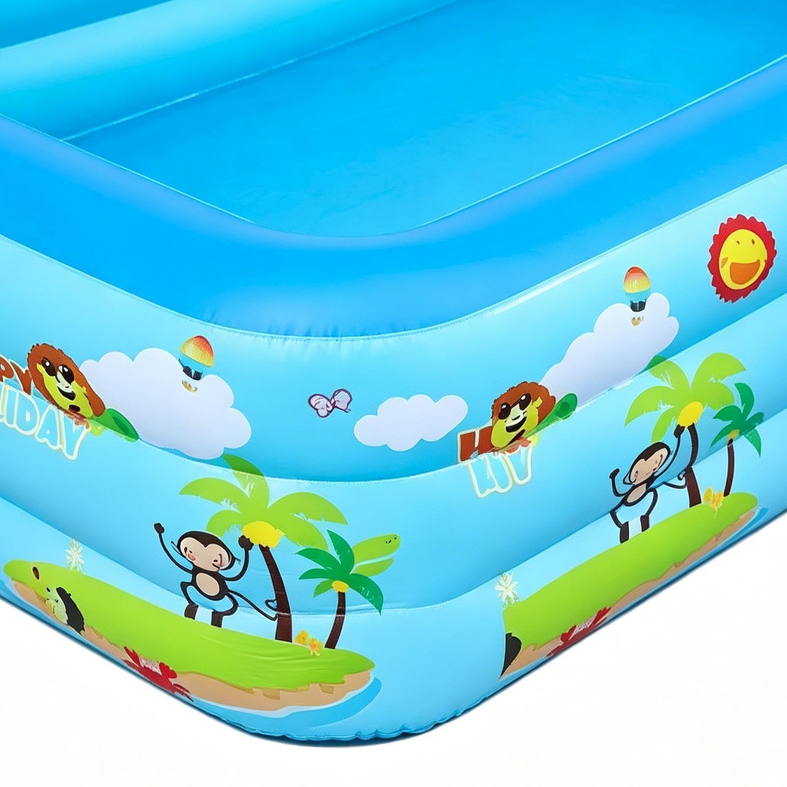 Piscina Hinchable Infantil | Resistente a Rayos UV, Grande, portátil y Plegable | Piscina Hinchable de Verano para Niños | para Clima Caluroso Jardín Patio Césped Parque Acuático y