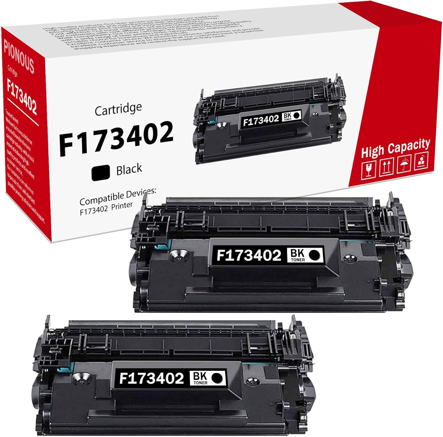 F173402 Black Toner Cartridge (2-Pack) - PINOS Compatible F173402 Toner Cartridge Replacement for Canon F173402 Black Toner Cartridge Work with F173402 Printer