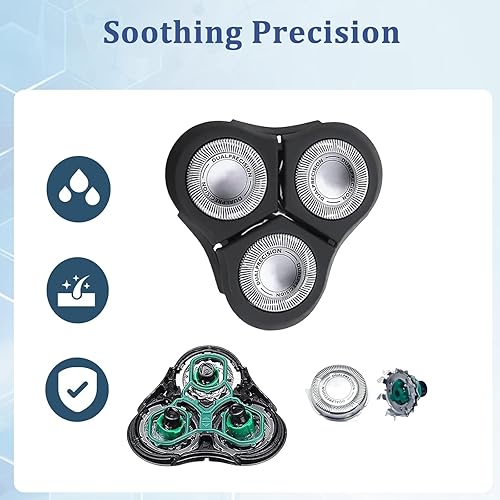 Miniatura 3 de Cabezal de afeitadora de repuesto RQ11, compatible con Philips Norelco Senso-Touch 2D 1100 Series (1150x/1160x/1170x/1180x)