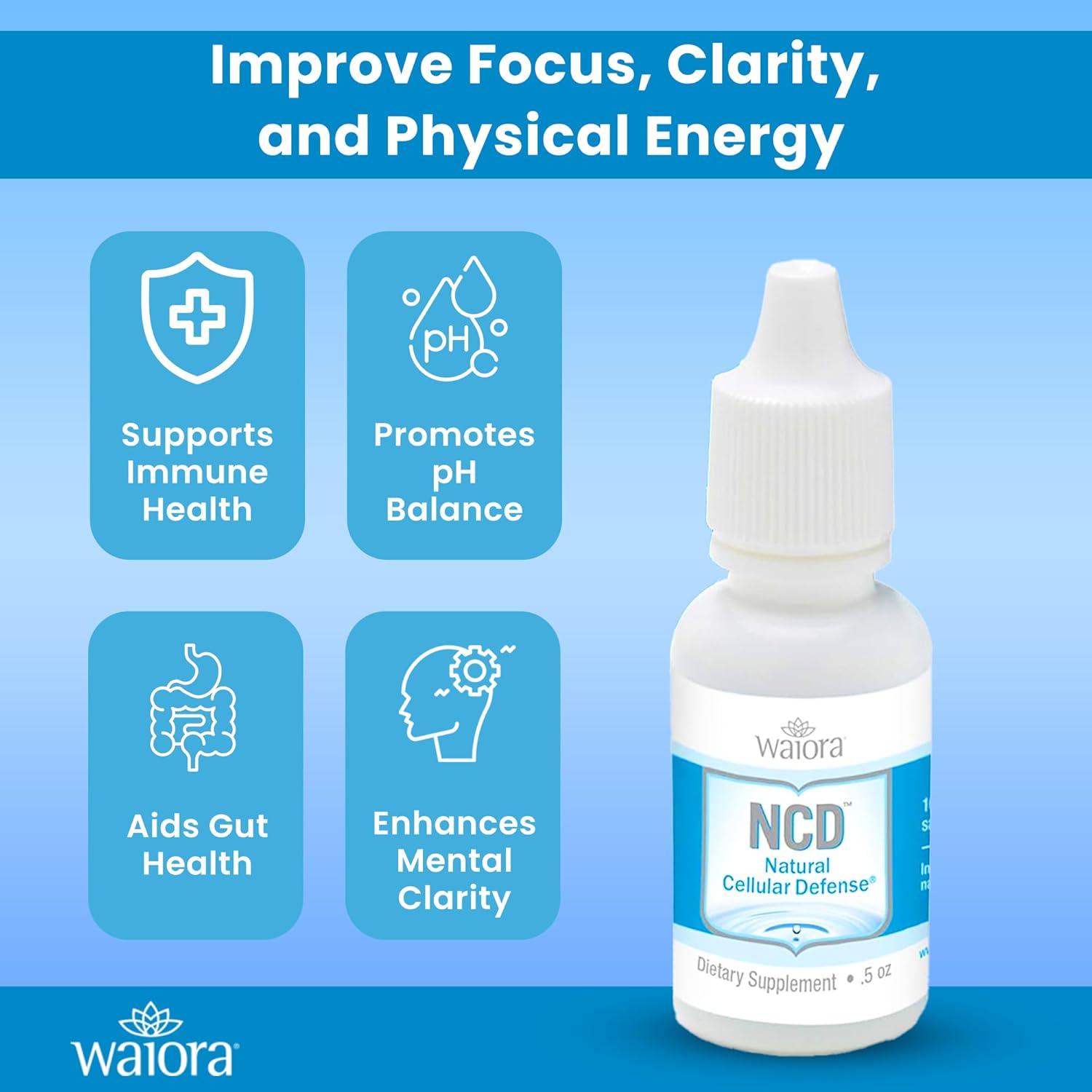 Natural Cellular Defense (NCD) Liquid Supplement, Advanced Mineral & Botanical Formula, Daily Immune & Cellular Wellness, Easy Absorption Drops, pH Balance, Cleansing (One .5 oz Bottle, 90 serv.)