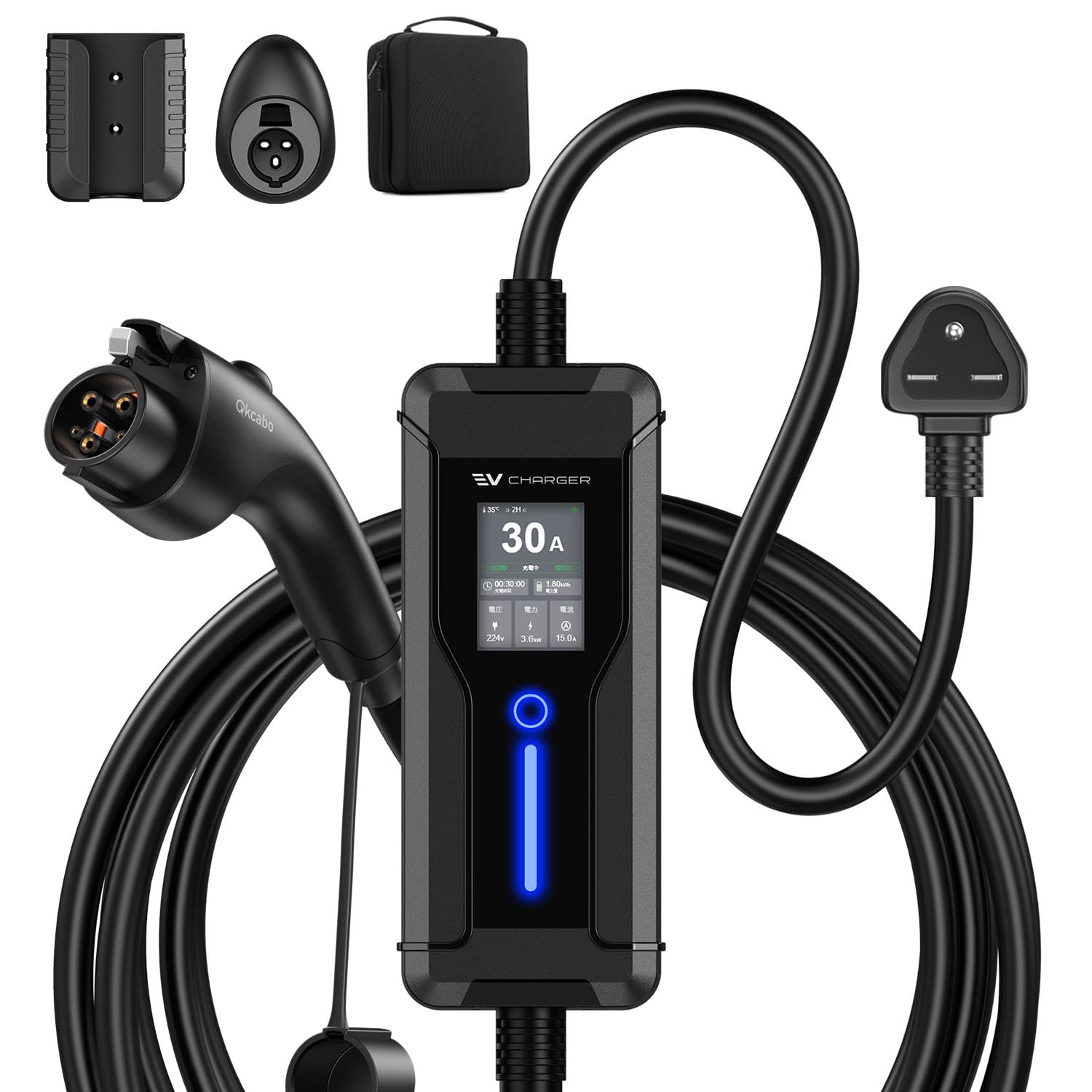 Amazon.co.jp: Qkcabo 6KW 電気自動車 EV 充電ケーブル 28A 100-240V