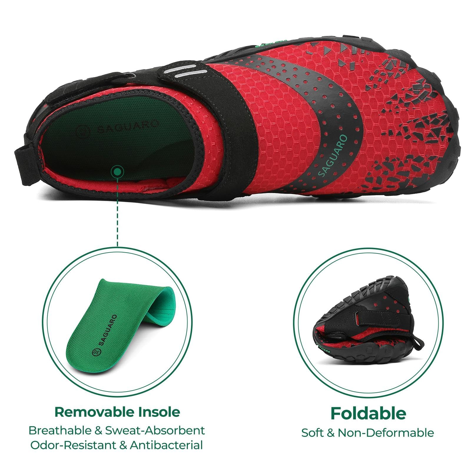 SAGUARO Barefoot Shoes Uomo Donna Scarpe Barefoot - Scarpe Minimaliste Scarpe da Palestra - Traspiranti Scarpe da Scoglio - Punta Larga e Suola a Goccia Zero Nero Fumoso,Gr.35-48 EU