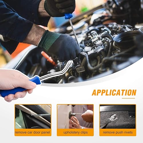Miniatura 6 de GOOACC - 150 clips de remache a presión para parachoques 2 tamaños universales clips y cierre para guardabarros de parachoques herramienta de