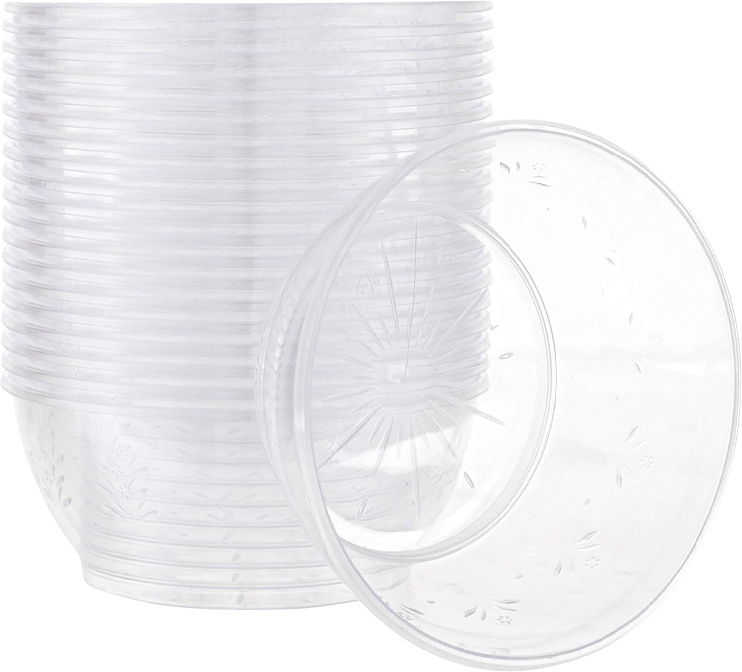 PLASTICPRO 6 oz Clear Disposable Dessert Bowls - Premium Hard Plastic Ice Cream Bowls, Pack of 20 for Parties & Events