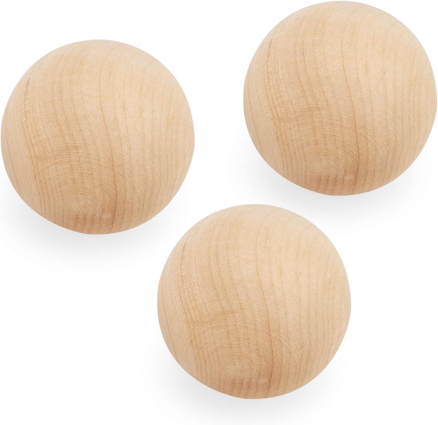 LEXININ 5 PCS 3.5 Inch Craft Wood Ball, 9cm Unfinished Wooden Round Ball, Round Wood Sphere for Crafts, DIY Projects, Decoration - Image 5