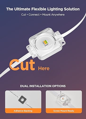 Miniatura 8 de Luces permanentes para exteriores, 100 pies, 64 bombillas LED RGBIC para exteriores, modo de escena de bricolaje, luces de Navidad impermeables IP68