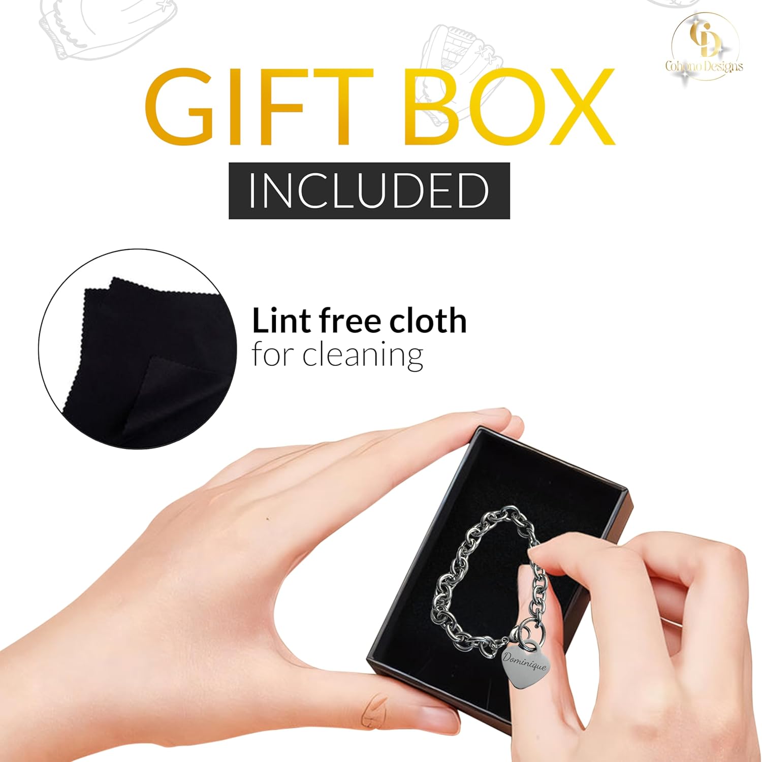 Personalized Stainless Steel Heart Bracelet - Image 2