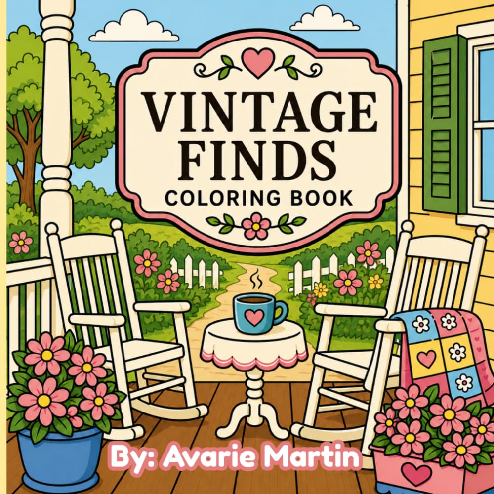 Vintage Finds Coloring Book: A Cozy Collection of Timeless Treasures to Color and Cherish