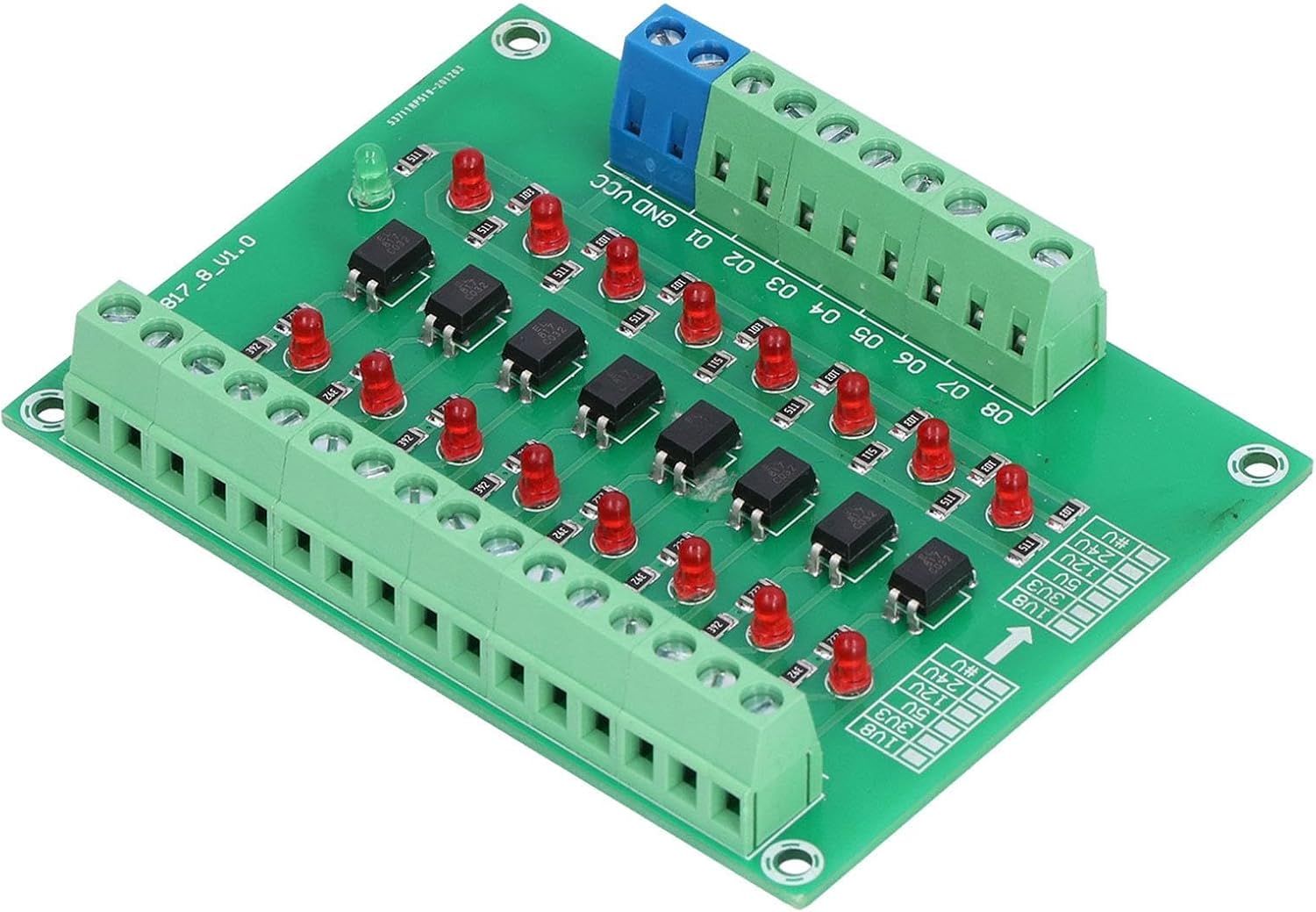 Nimomo Optical Isolation Module, 24V To 5V 8 Channel Optocoupler PLC ...