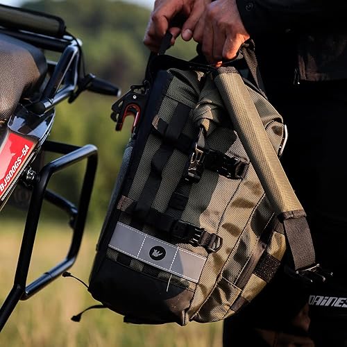 Miniatura 8 de Rhinowalk Alforja para motocicleta, impermeable, para motor, de liberación rápida, 20 litros, se adapta a la mayoría de los bastidores de