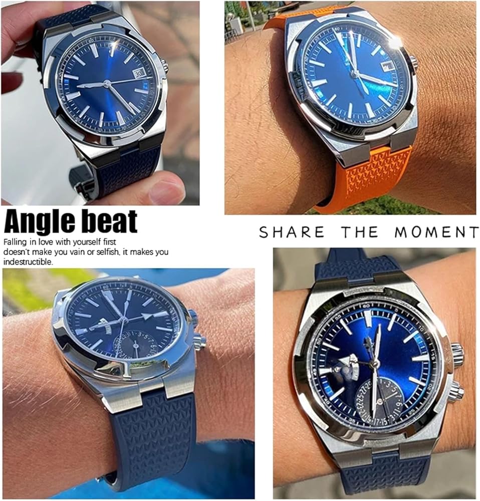 Amazon.com: HJKKBLC Convex Fluoro Rubber Watch Straps- 24-7mm