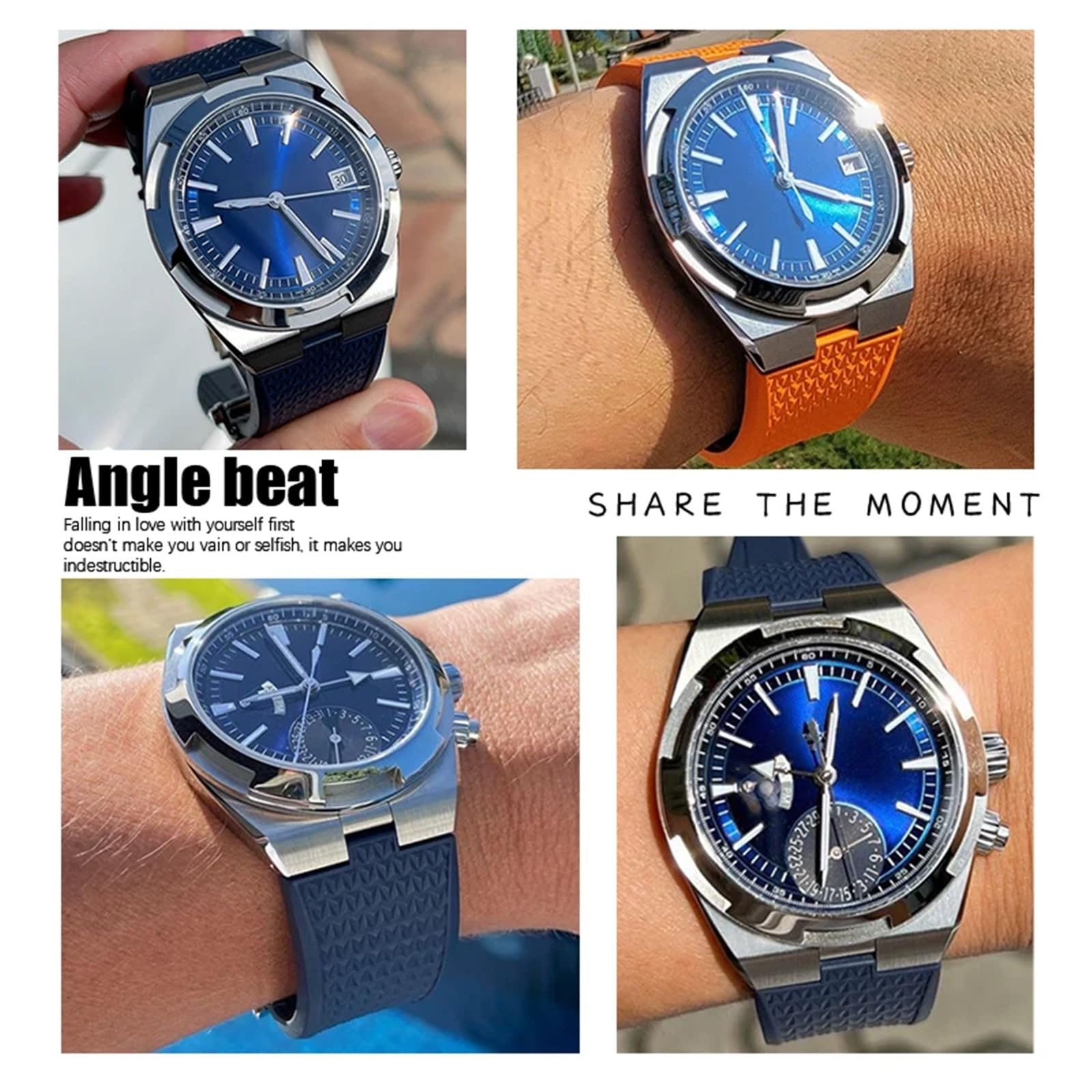 Gumowe paski do zegarków typu wypukłego Fluoros 24x7mm, do urządzenia Vacheron Constantin za granicą Szybki pasek do zegarka zamiennego