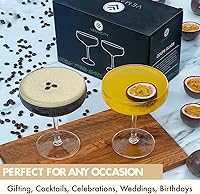 Vista 5 de VEMACITY - Elegante juego de 2 copas de cóctel Coupé sopladas a mano (10 onzas) - Copas de Martini de cristal expreso, platillos de champán