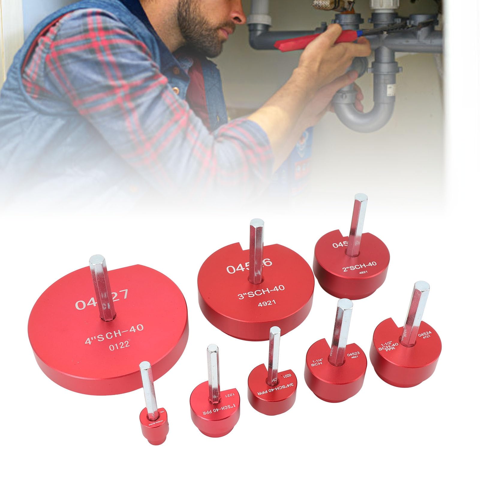 Kit De 7 Alésoirs PVC Professionnels En Acier Inoxydable - Taille De 1/2" à 4" Pour Plomberie, WC, Arrosage