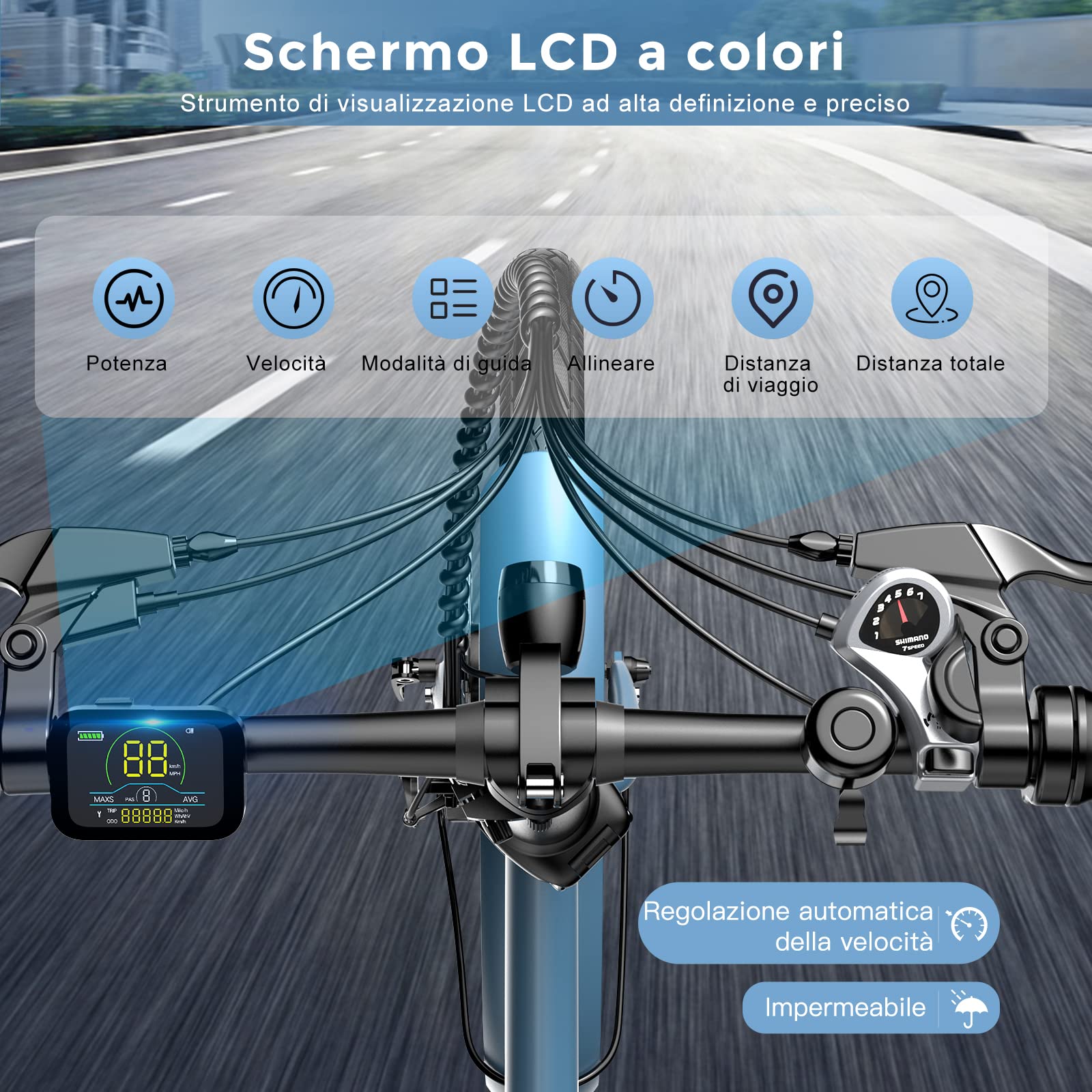 Fafrees Bici Elettrica Pieghevole Donna Uomo 20 Pollici, 36V 16.75Ah Bicicletta Elettrica 250W Ebike da Città, 90KM Pedalata Assistita E-bike, 7 Velocità, F20 Light Upgrade Blu