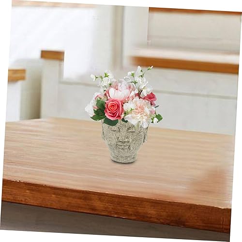 Miniatura 9 de Maceta de Buda, cabeza de buda, estatua de jardín zen, maceta, escultura de budismo, regalos para el hogar, interior y exterior, verde oliva, 5.1 x