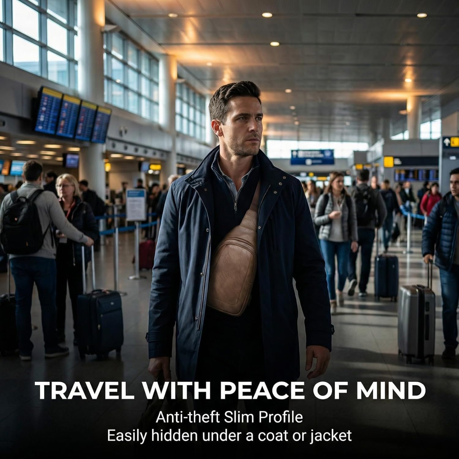 Men's Chest Bag,Sling Crossbody Shoulder Bag,Satchel Pouch Side Crossover Bag,Casual Bag Pack for Travel Daily - Image 5