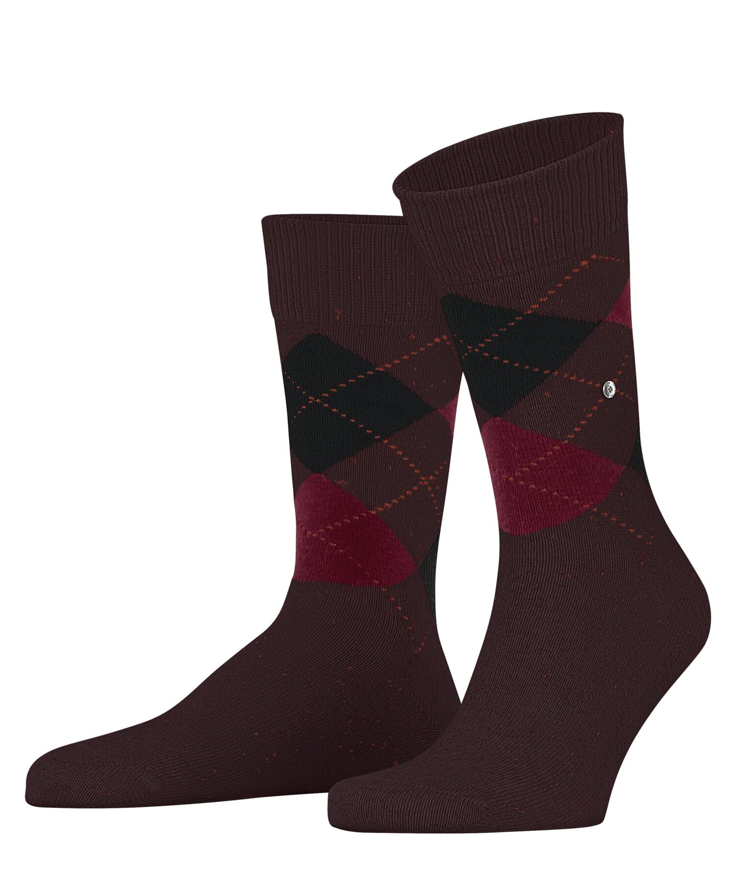 Burlington Men's Dundee M So Wool Viscose Patterned 1 Pair Socks, Red Merlot 8005, 6.5-11