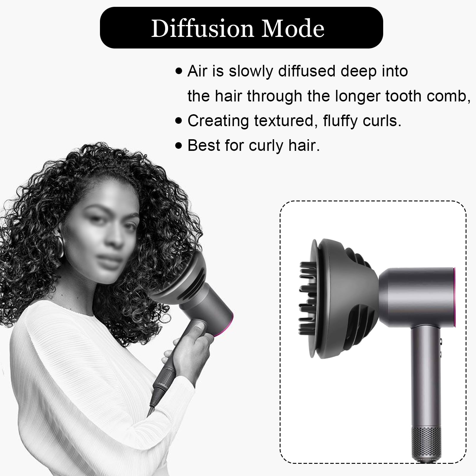 Boquillas difusoras para Dyson para supersónico HD01 HD02 HD03 HD04 HD05 HD07 HD08 HD14 HD15,secador de pelo accesorios difusores para ondas y rizos