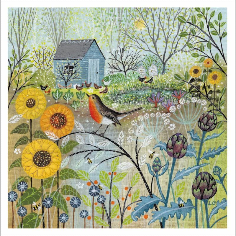 Woodmansterne Birthday/Blank Card for Men/Women - General Male/Female Card - Sunflower Spot by Lucy Grossmith - Eco-Friendly and Recyclable