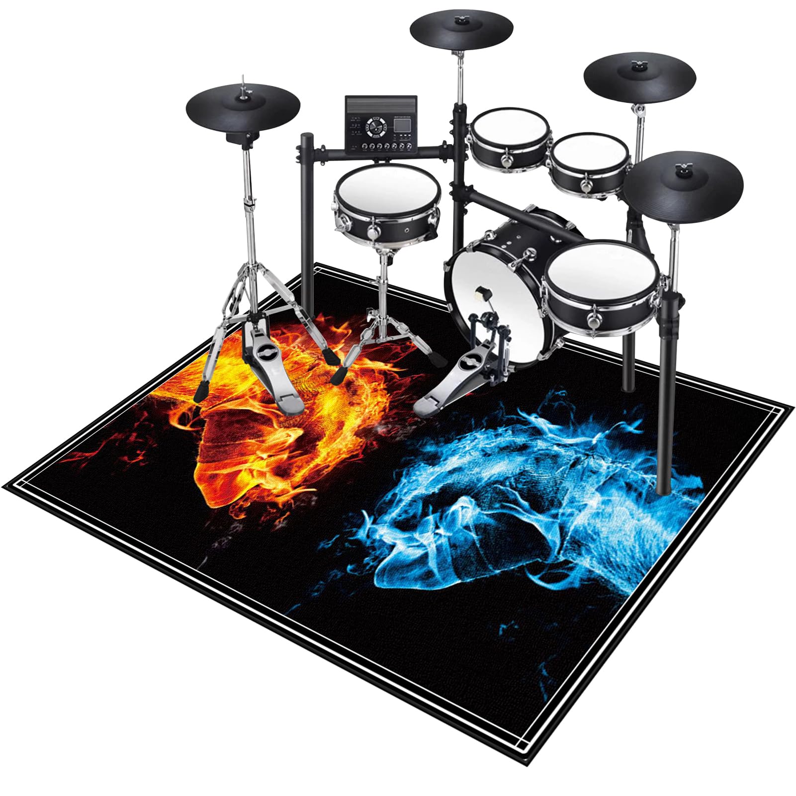 140 x 90 cm, perkusyjny, antypoślizgowy, dźwiękoszczelny, mata na instrumenty muzyczne, mata podłogowa, izolacja akustyczna, antypoślizgowy dywanik bębnowy