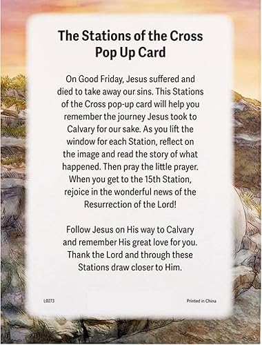 Miniatura 6 de Needzo Stations of the Cross - Tarjetas de oración desplegables, tarjetas de felicitación religiosas de Pascua, suministros para el aula de la