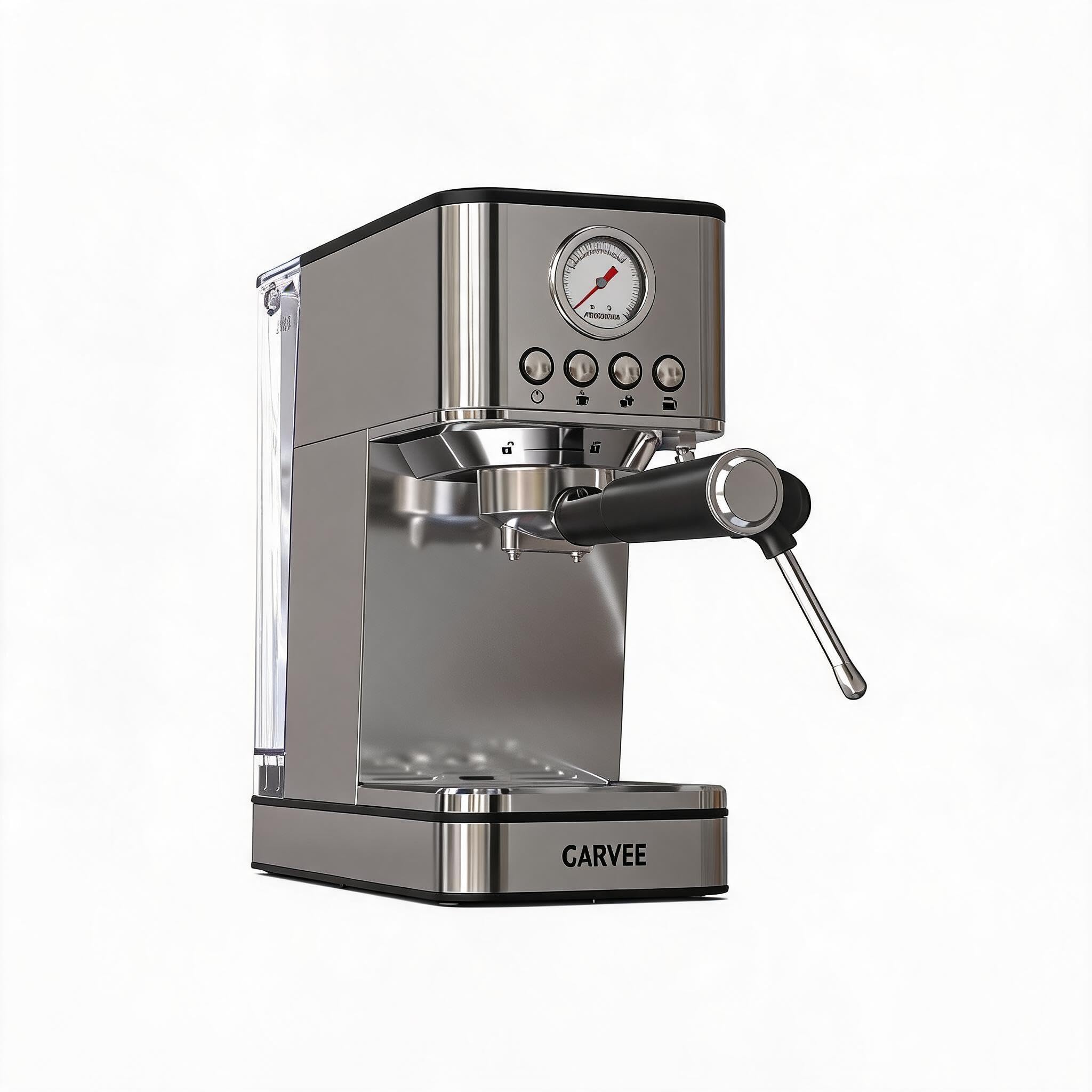 Acekool Cafetera cafetera italiana semiautomática 20 bares – Calentamiento rápido por termobloque – Depósito de agua 1,7L – Vaporizador de leche 360° – Acero inoxidable – Diseño compacto europeo –
