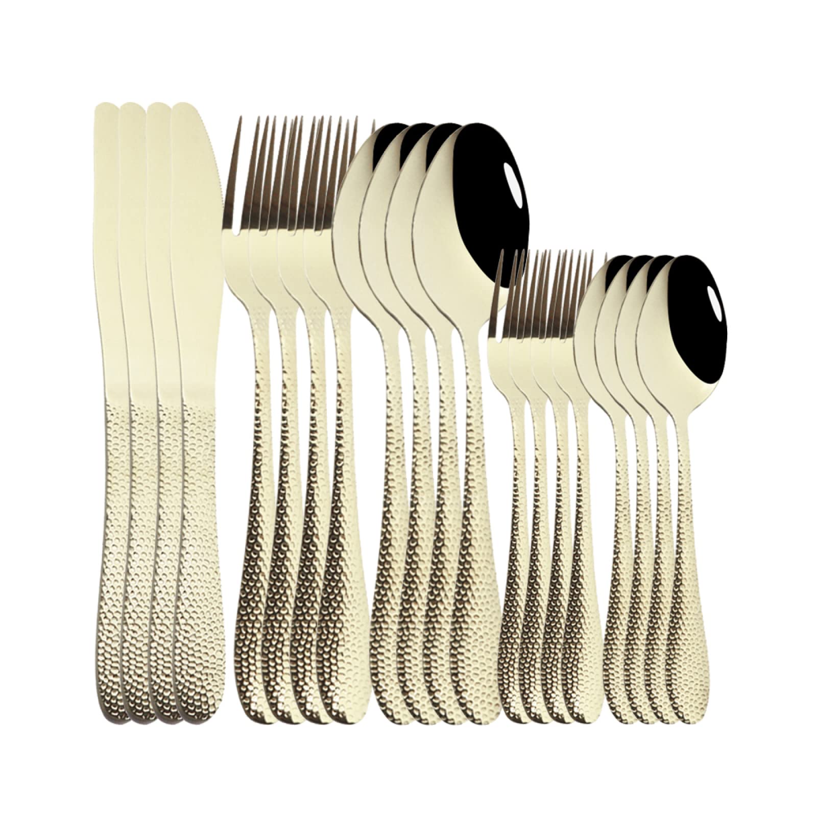 Juegos De Cubertería Vajilla De Acero Inoxidable Vajilla De Cocina Cena Pastel Tenedor Cuchara Cuchillo Cubiertos Juego De 20Uds Champán