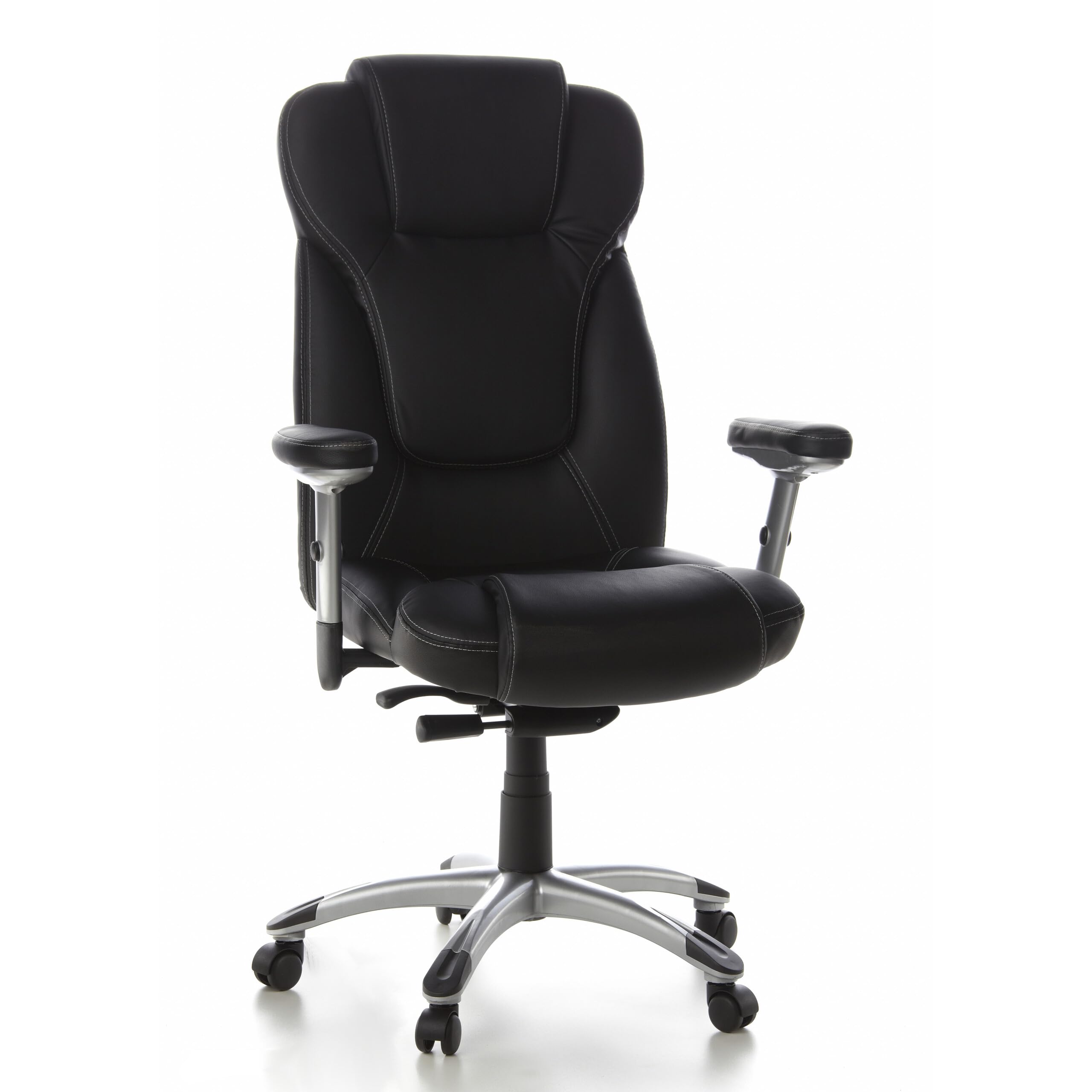 hjh OFFICE 668700 Chefsessel Embassy 200 Kunstleder Schwarz Bürosessel gepolstert, hohe Rückenlehne, Armlehne verstellbar