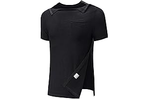 Men's Post-Shoulder Surgery Recovery Shirt - Convenient Snaps for Easy Dressing, Port Access