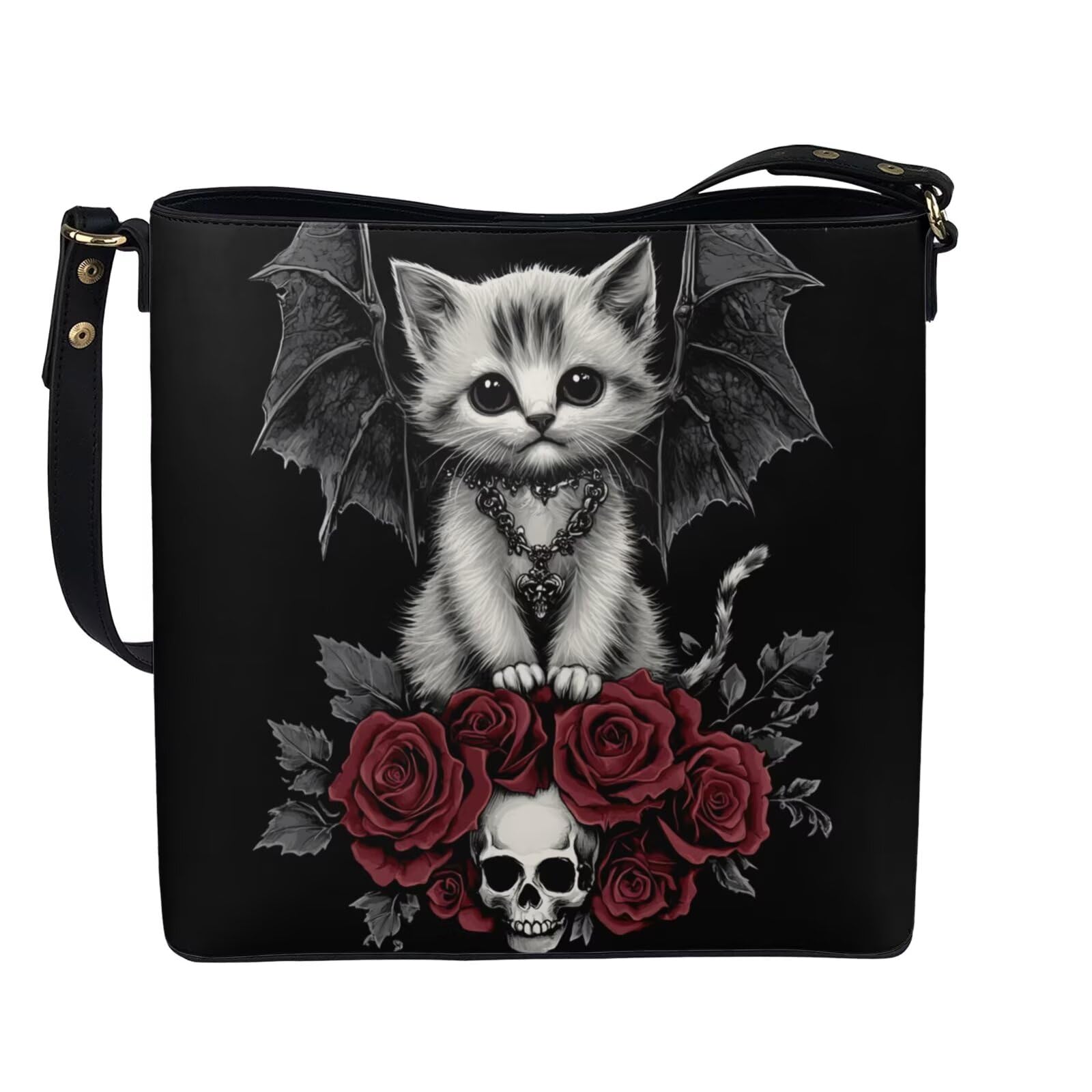 HUGS IDEA Boho Bags for Women Leather Handbag Shoulder Bucket Crossbody Purse