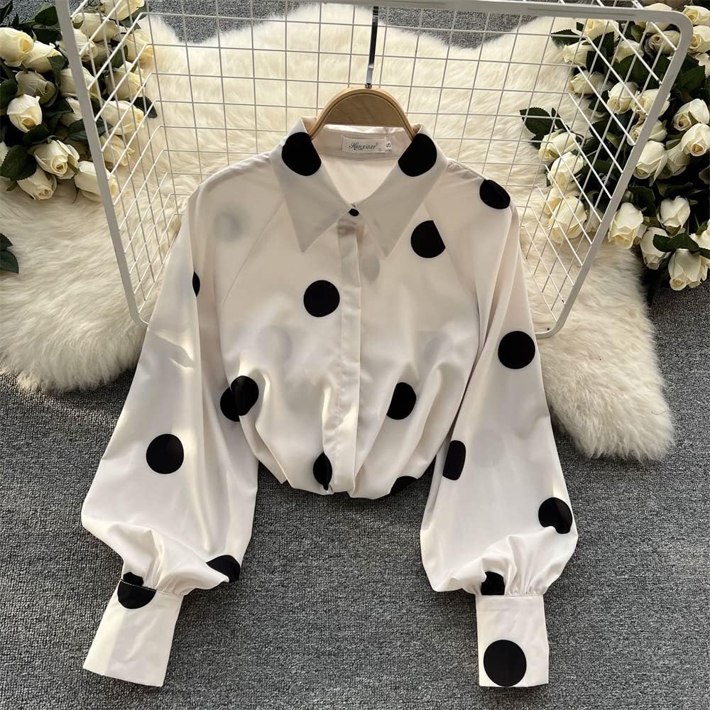 Amazon | [WNSM] ブラウス シャツ レディース 水玉ブラウス ドット柄