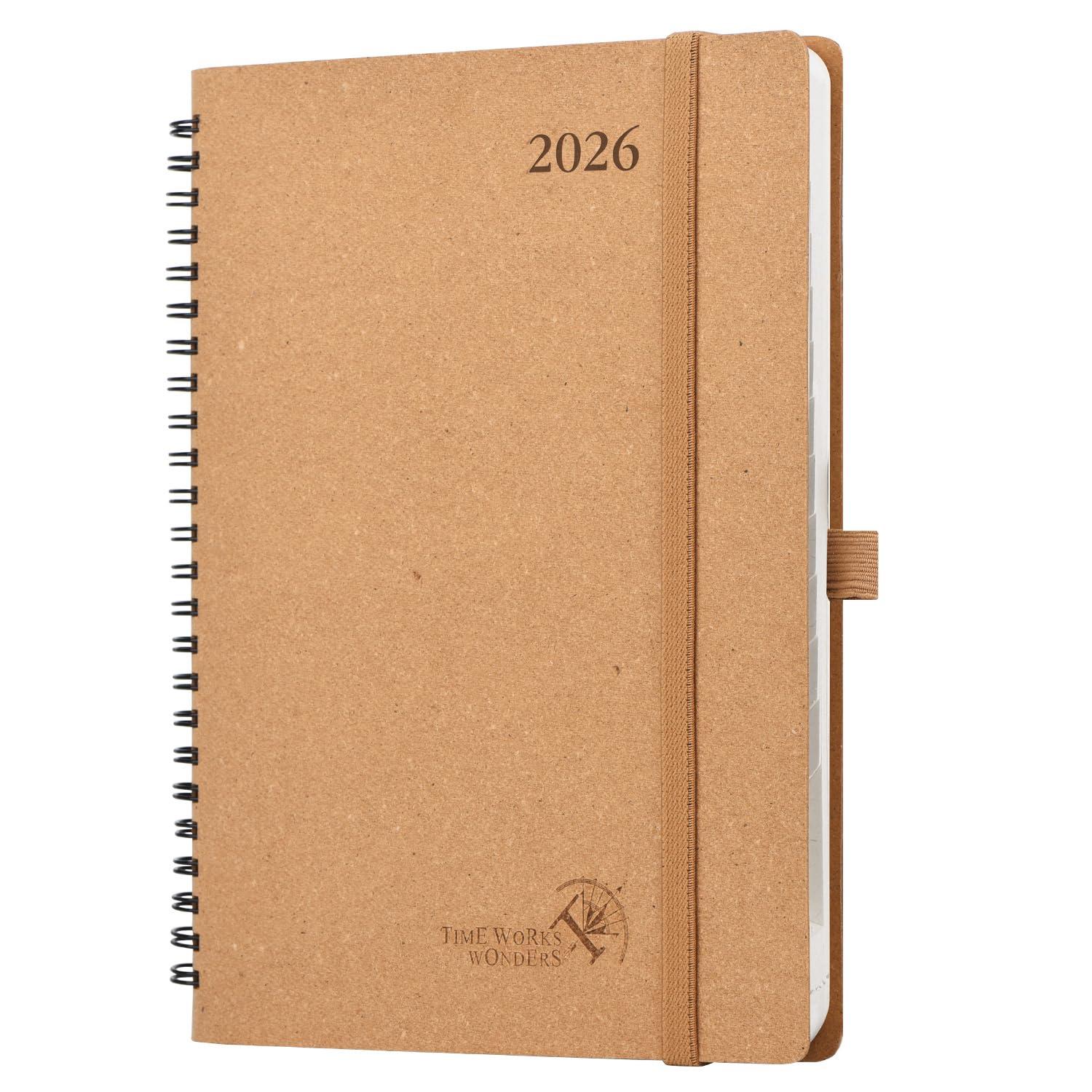 POPRUN Diary 2027 Week to View Approx. A5 Recycled Materials Spiral Diary