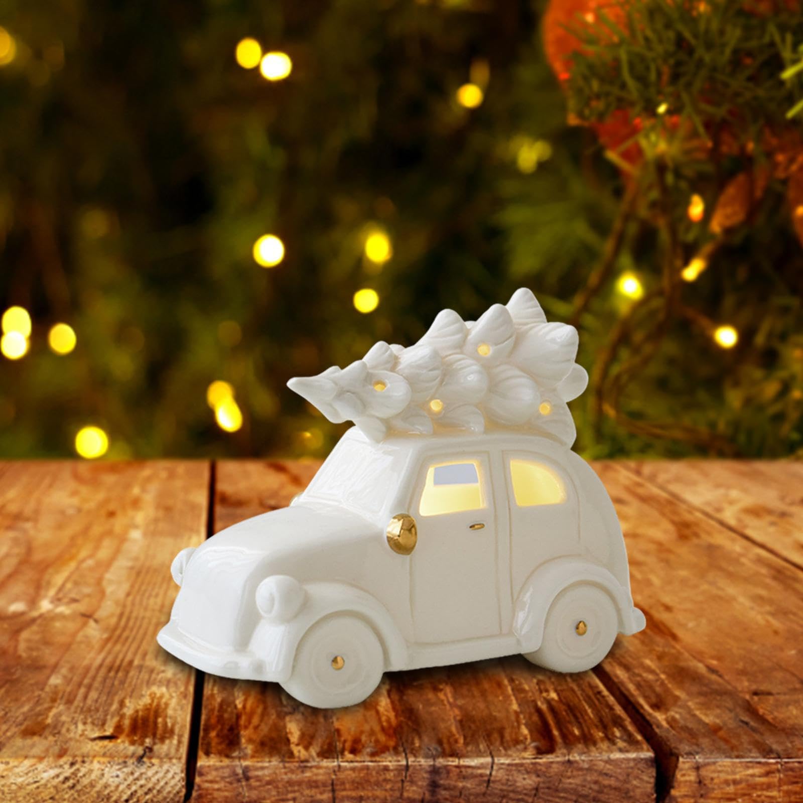 Adorno Navideño de Cerámica para Escritorio, Soporte para Boda, Campana, Auto, Individual