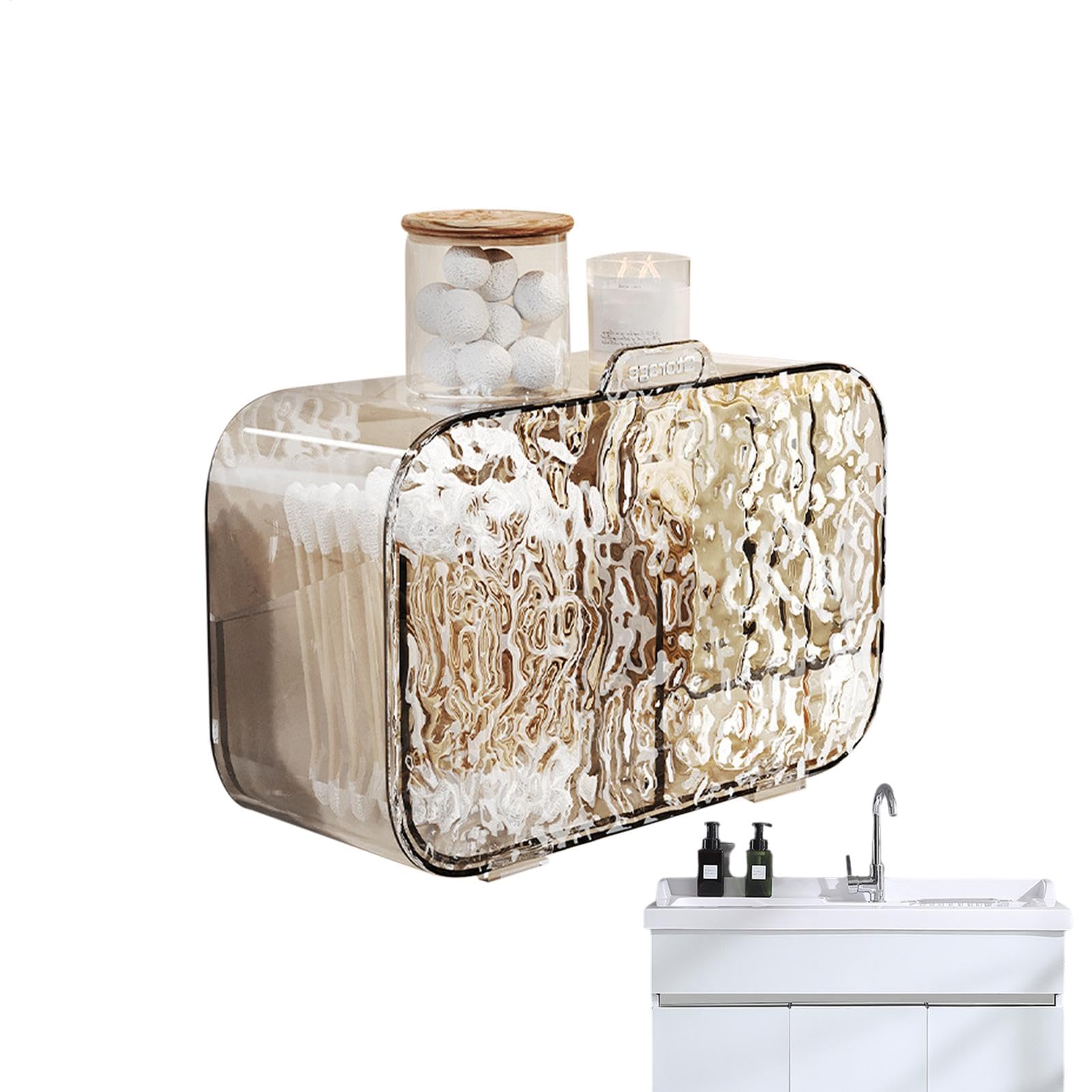 Organizador de baño sin agujeros para guardar bastoncillos sin dañar tus azulejos