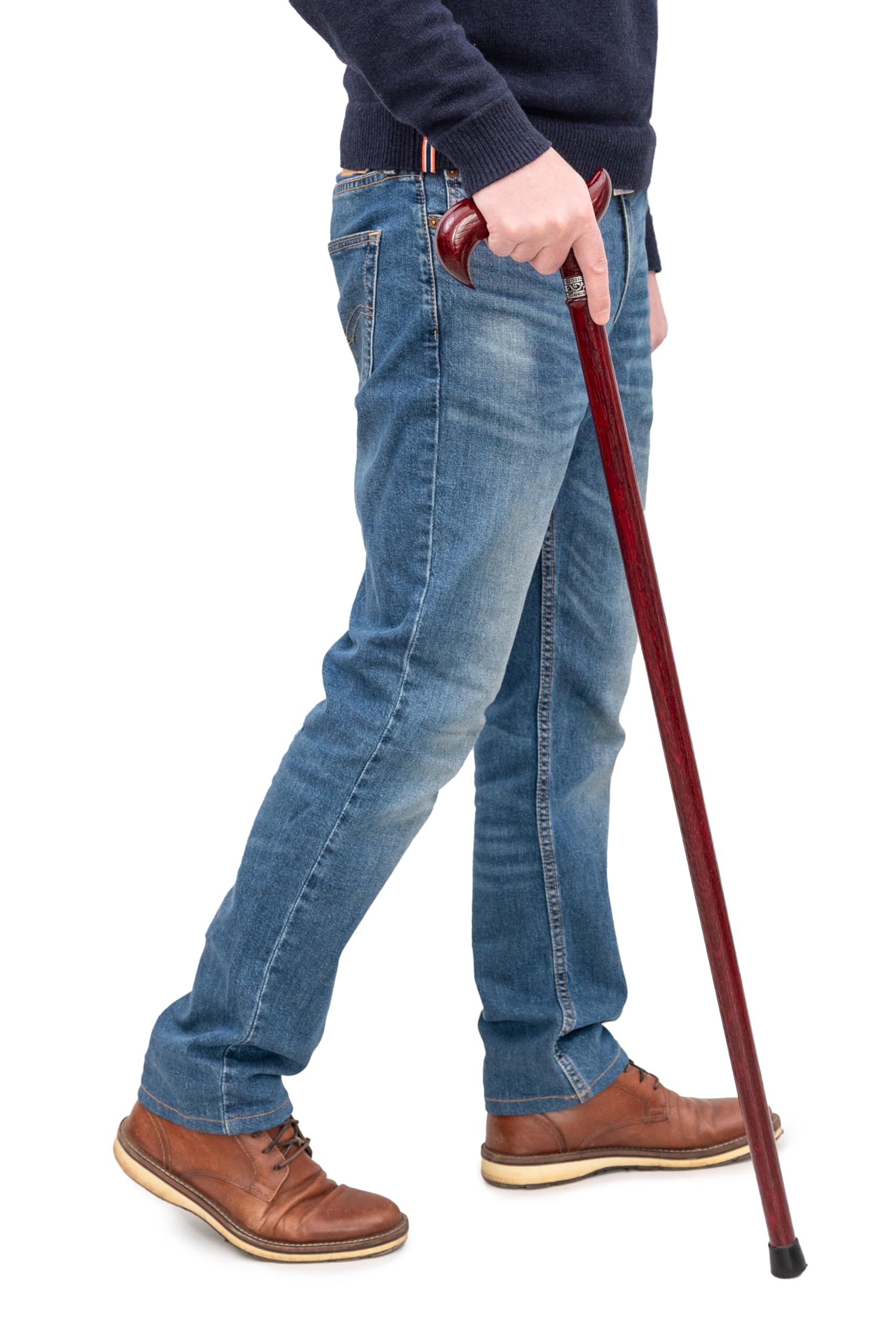 Dr. Watson Prestige Derby Walking Stick – Handcrafted Oak Wood Cane with Incrusted Stainless Steel Collar