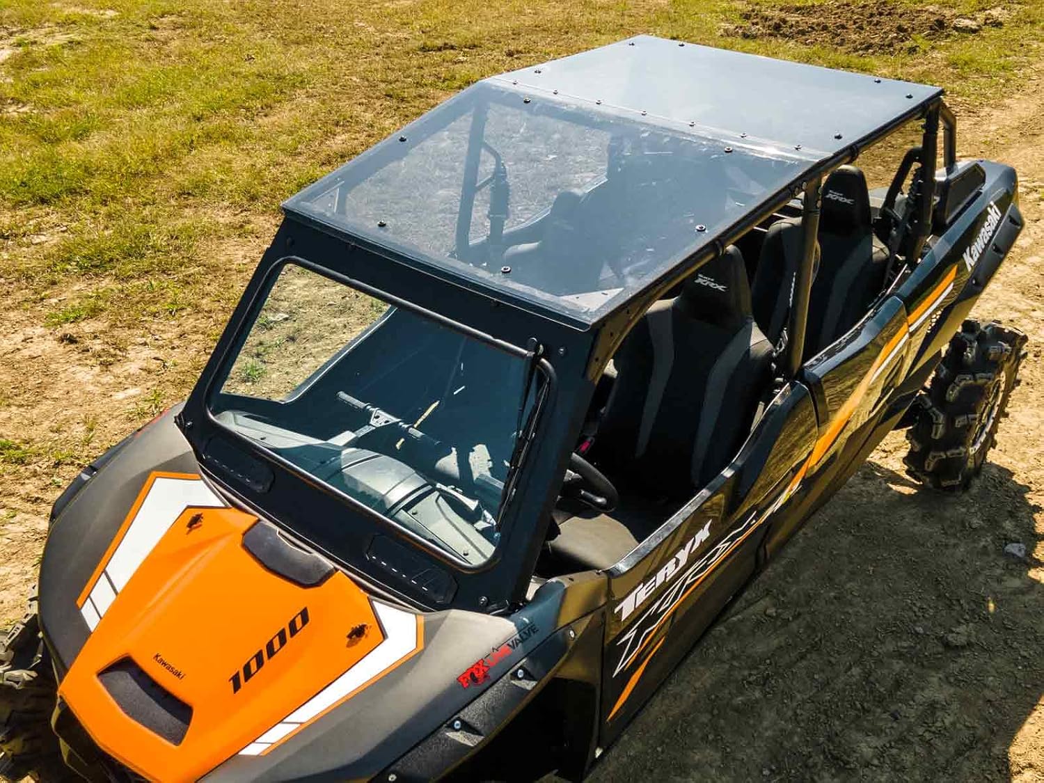 SuperATV Dark Tinted Teryx Roof for 2023+ Kawasaki Teryx KRX 4 1000 | 1/4" Polycarbonate | Protects from the Elements Without Obstructing View | Rattle-Free Fit | USA Made