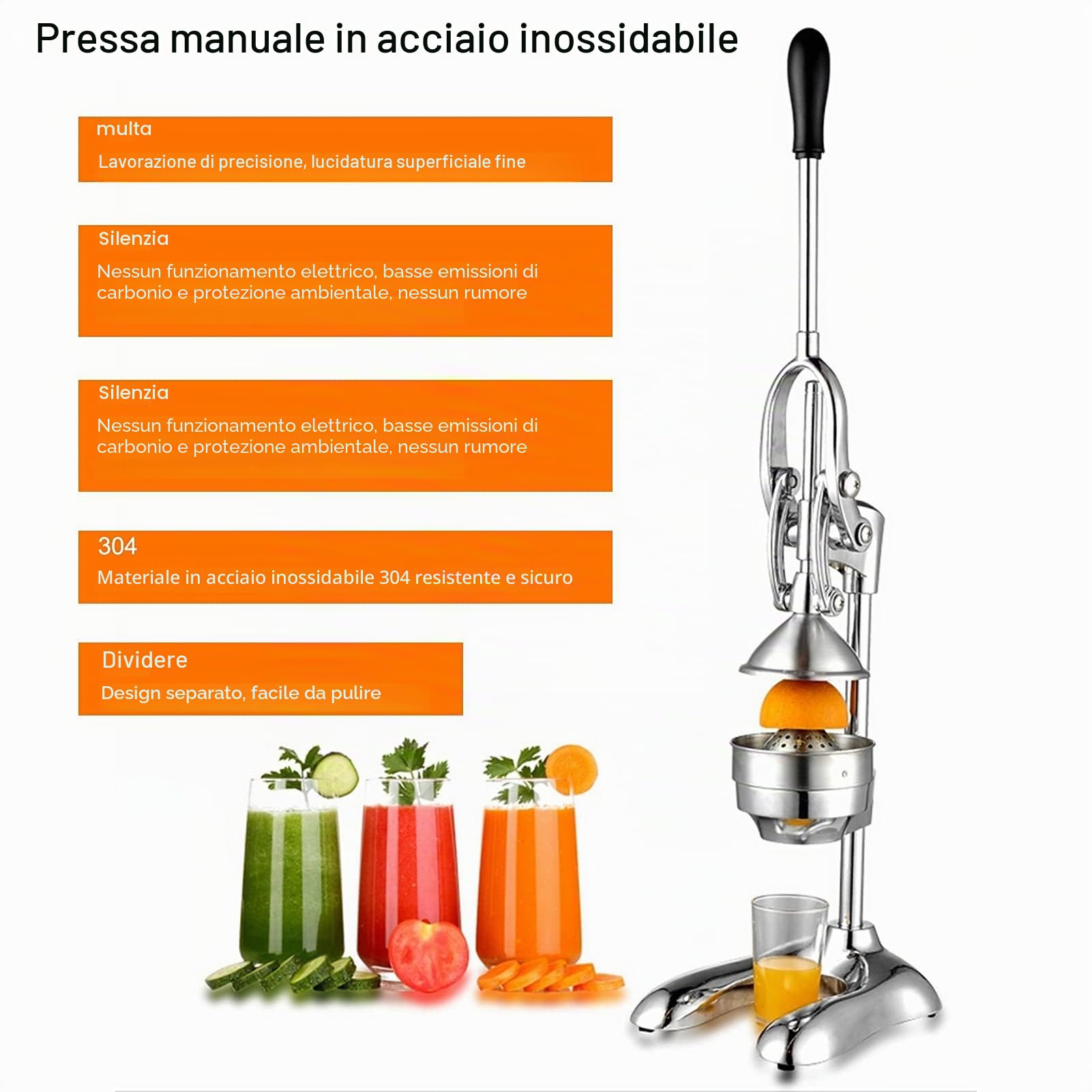 Ejoyous Spremiagrumi Manuale Estrattore Multifunzione per Melograno Limetta Arancia Pompelmo Limone